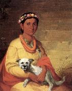 John Mix Stanley Hawaiian Girl with Dog oil painting reproduction